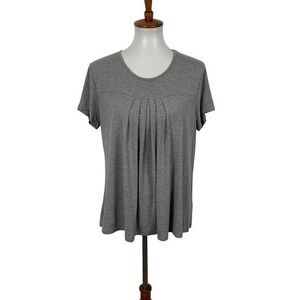 Latuza Pajama Top Medium Gray Short Sleeve Soft‎ Lounge Sleepwear Basic